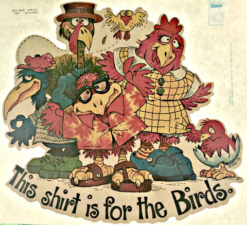 for the birds, vintage t-shirt iron-on