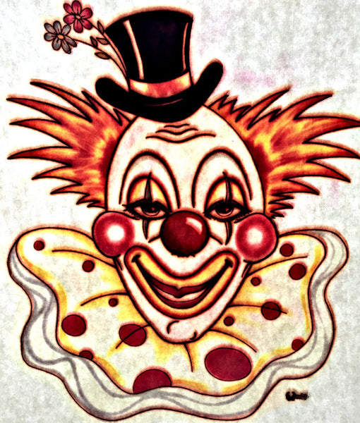 Stoned or Spooky Clown 70s Vintage t-shirt iron-on transfer nos