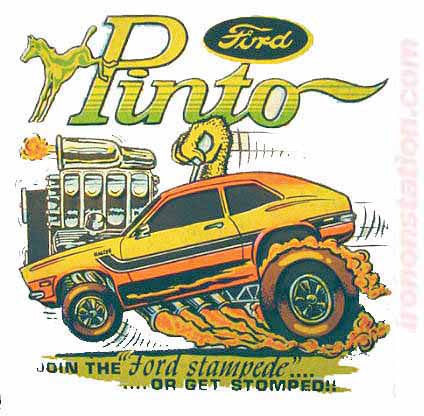 FORD PINTO Hot Rod race cars trucks Vintage tee shirt Iron On Authentic 70s NOS new old by Roach 1970
