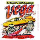CHEVROLET VEGA Vintage tee shirt Iron On transfer Original Authentic "a little Chevy goes a long way" NOS new old