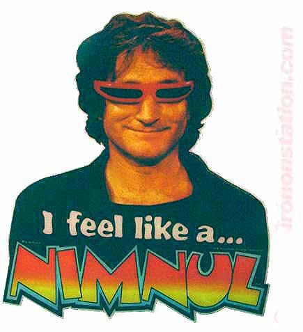 MORK & MINDY "I feel like a NimNuL" Robin Williams 1978 Vintage Iron On tee shirt transfer Original Authentic