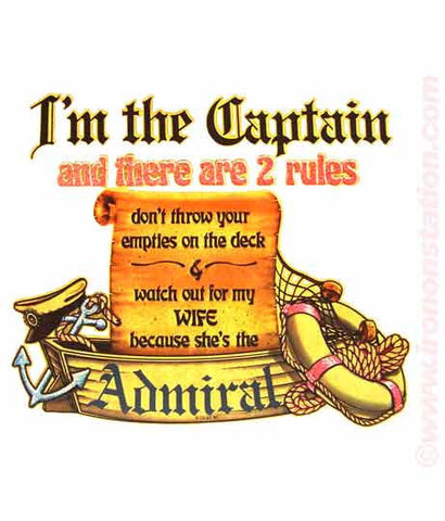 ROACH 80 BEER Captain Admiral "Watch Out for my Wife" Vintage Iron On tee shirt transfer Original Authentic NOS 70s booze americana