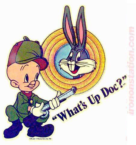 Elmer Fudd BUGS BUNNY What's up Doc? Looney Tunes Vintage 70s Iron - Main Image