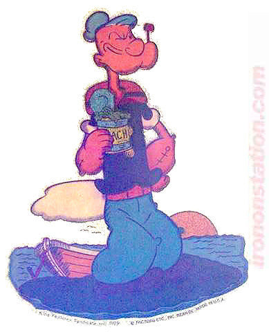 Popeye The Sailor Man Spinach Vintage 70s Iron On tee shirt transfer Original Authentic animation comic cartoon
