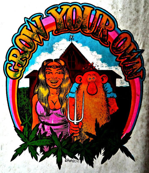 420 GROW Your OWN 70s Vintage Iron On tee shirt transfer weed tshirt