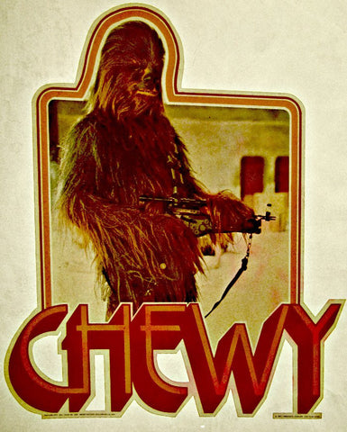 wookie, chewy, star wars, vintage, t-shirt, iron-on