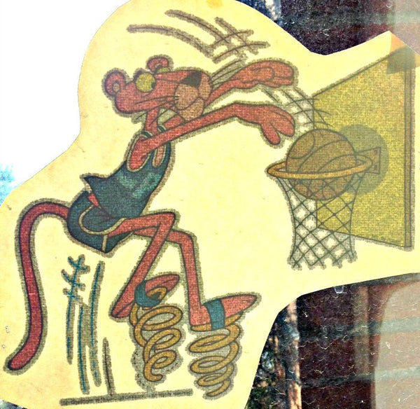 Pink Panther original animation cel and drawing, playing basket