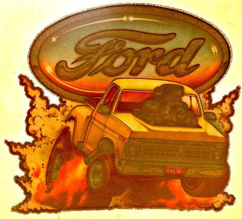 FORD DRAG TruCk Vintage 70s t-shirt iron-on transfer Hot Rod Muscle authentic NOS retro american fashion Roach