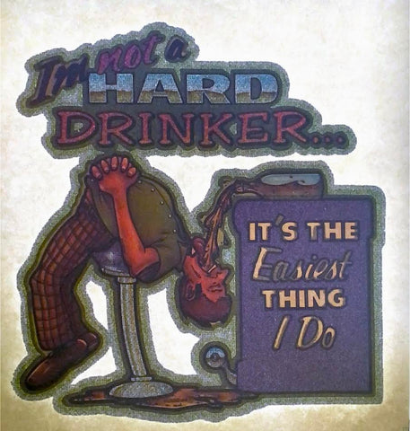 Beer "Not a Hard Drinker, It's the Easiest Thing I Do" Vintage 70s Iron On tee shirt transfer Original Authentic retro 70s americana fashion alcohol