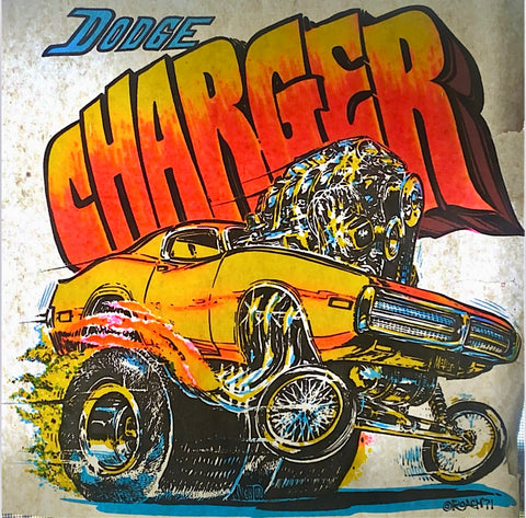 DODGE Charger Vintage 70s Hot Rod Muscle t-shirt iron-on transfer authentic NOS retro American fashion