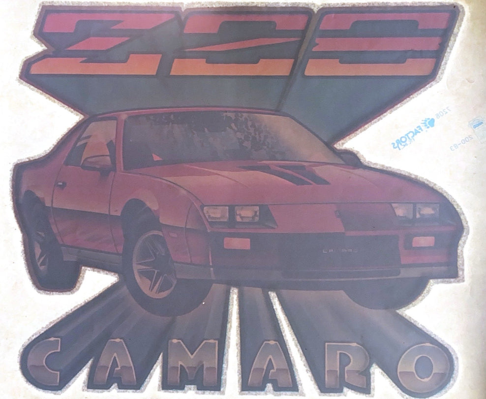 CAMARO z28 red, Vintage 70s Hot Rod Muscle tshirt ironon transfer au