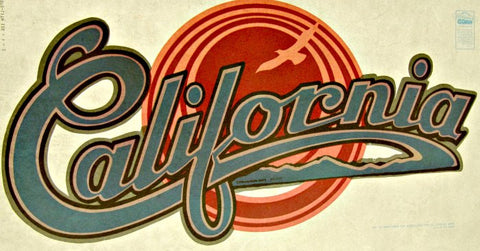 california, 70s, vintage, t-shirt, iron-on, beach, sun, birds
