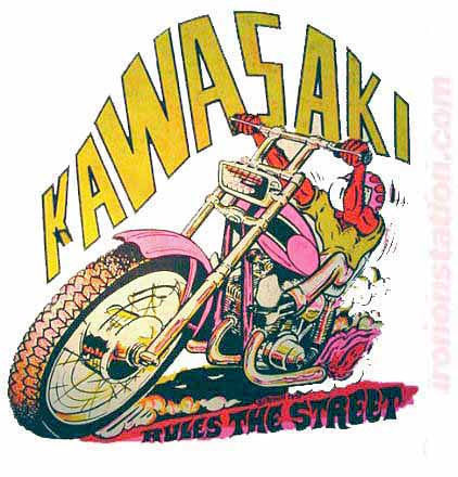 KAWASAKI Moto X Hot Rod Vintage tee shirt Iron On Authentic 70s NOS by Roach 1970 new old