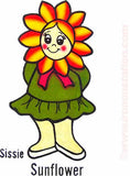 SISSY SUNFLOWER happy hippy 70s Vintage Iron On tee shirt transfer Original Authentic