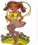 Young Girl JUMPING ROPE in 1974 by ROACH 70s Vintage Iron On tee shirt transfer Original Authentic