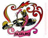 SUZUKI 2 Moto X Hot Rod Vintage tee shirt Iron On Authentic 70s NOS by Roach 1973