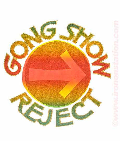 gong, show, reject, t-shirt, iron-on, 70s