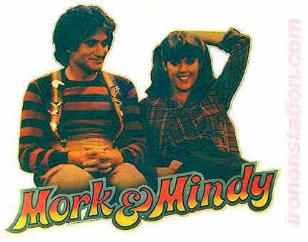 vintage, mork, mindy, robin williams, mindy mcconnell, t-shirt, iron-on, diy, american fashion,