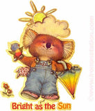 Cute TEDDY BEAR "Bright as the Sun" 70s Vintage Iron On tee shirt transfer Original Authentic retro