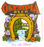 OLYMPIA BEER "It's in the Water" Vintage Iron On tee shirt transfer Original Authentic NOS 70s