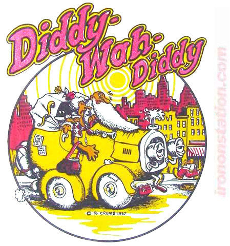 R Crumb, Diddy Wah Diddy vintage t-shirt iron-on