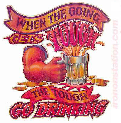 Beer "Going GetsTOUGH, touch Go DRINKING" Vintage 70s Iron On tee shirt transfer Original Authentic retro 70s americana fashion
