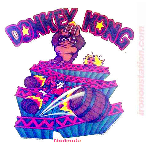 1982 Donkey Kong Nintendo arcade game gorilla mario Vintage 70s Iron On tee shirt transfer Original Authentic