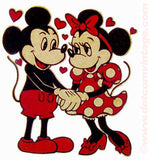 mickey, minnie, mouse, hold hands, vintage, 70s, t-shirt, iron-on
