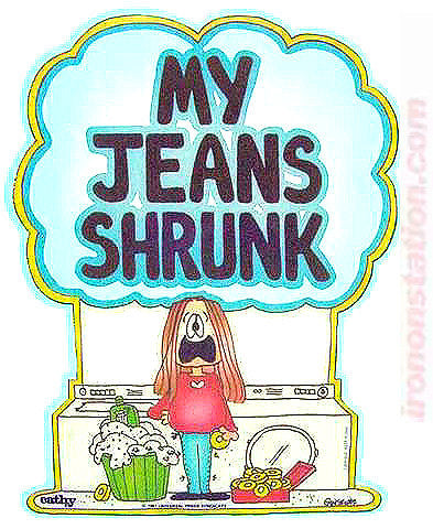 Cathy Comic Strip Cartoon "My Jeans Shrunk" Vintage 70s Iron On tee shirt transfer Original Authentic