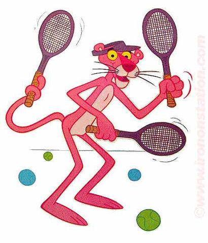 Cartoon Pink Panther "Tennis" Vintage 70s Iron On tee shirt transfer Original Authentic