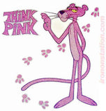 Cartoon Pink Panther "Think Pink" Vintage 70s Iron On tee shirt transfer Original Authentic by Roach