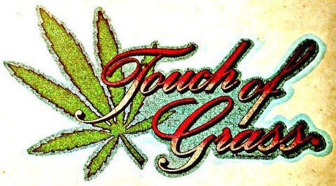 420 TOUCH of GRASS 70s Vintage Iron On tee shirt transfer weed t-shirt pot iron-on marijuana