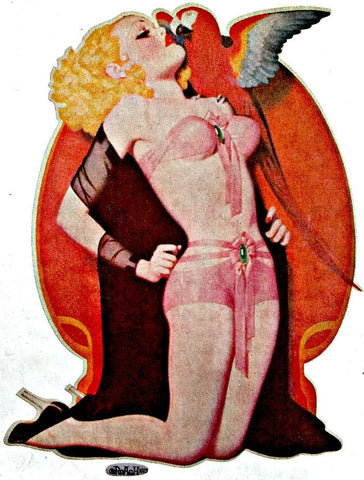 BURLESQUE Vintage 70s Pin-Up t-shirt iron-on retro 1936 Enoche Bolles tee shirt transfer nos Roach