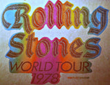rolling stones, 1978, world tour, vintage, t-shirt, iron-on