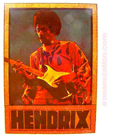 JIMI HENDRIX 70s Vintage Rock Band tee shirt iron-On retro NOS glitter Woodstock Watchtower Purple Haze