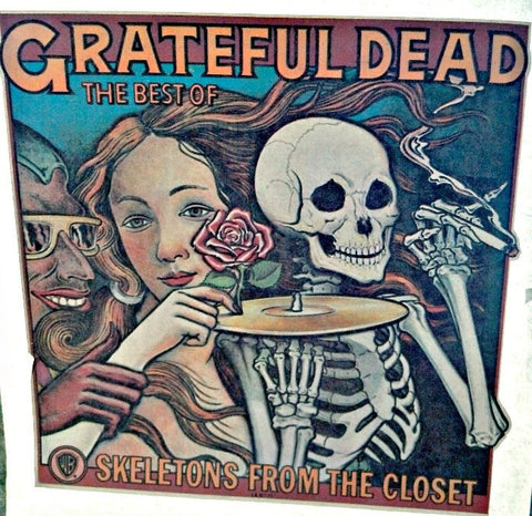 jerry garcia, skeletons, closet, grateful dead, vintage, 70s, t-shirt, iron-on