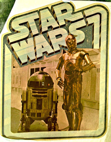 star wars, c3po, r2d2, vintage, t-shirt, iron-on