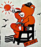 CUTE BEAR Lifeguard On Duty Vintage 70s t-shirt iron-on retro tee shirt transfer original authentic NoS