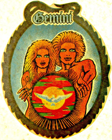 Vintage 70s GEMINI Astrology Zodiak t-shirt iron-on retro tee shirt iron on transfer NoS