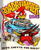 ROADRUNNER RULES vintage 70s t-shirt iron-on transfer nos retro hot rod motorcycle Roach 1971