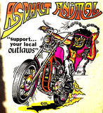 ASPHALT AnIMaL Vintage 70s t-shirt iron-on transfer  Moto X Hot Rod authentic NOS retro american fashion Roach 1968