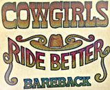 CoWGiRLs RiDe BeTTeR BaReBaCk 70s Vintage t-shirt iron-on transfer nos retro american tee fashion Roach