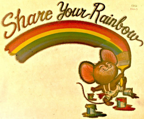 CuTe SHARE Your RAINBOW 70s Vintage t-shirt iron-on retro tee shirt transfer nos american fashion
