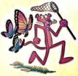 Pink Panther Butterflies Vintage 70s T-Shirt Iron-On Transfer by Roach