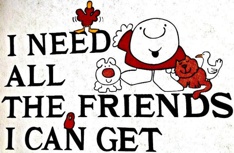 ZIGGY I need FRIENDS Vintage 70s t-shirt iron-on transfer Original Authentic american comic comedy