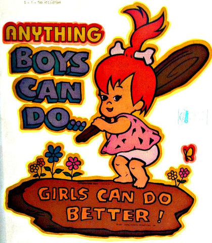 FLINTSTONES PEBBLES Girls Do it Better Vintage 70s t-shirt iron-on transfer Original Authentic american