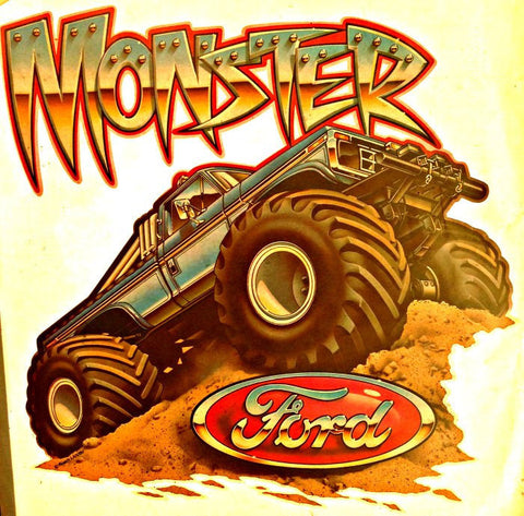 Vintage 70s FORD MoNsTeR Truck t-shirt iron-on transfer authentic NOS retro american fashion