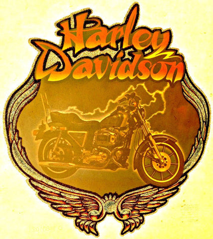 Harley Davidson Vintage 70s motorcycle t-shirt iron-on transfer authentic NOS retro american fashion by Roach