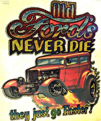 OLD FORD never die Vintage 70s t-shirt iron-on transfer Hot Rod Muscle authentic NOS retro american fashion Roach