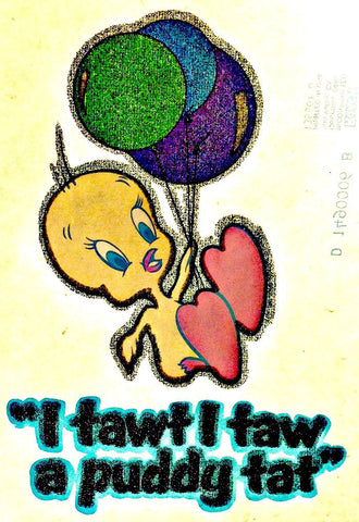 Tweety Bird Tweetie Looney Tunes Vintage 70s Iron On tee shirt transfer Orig animation cartoon by Roach